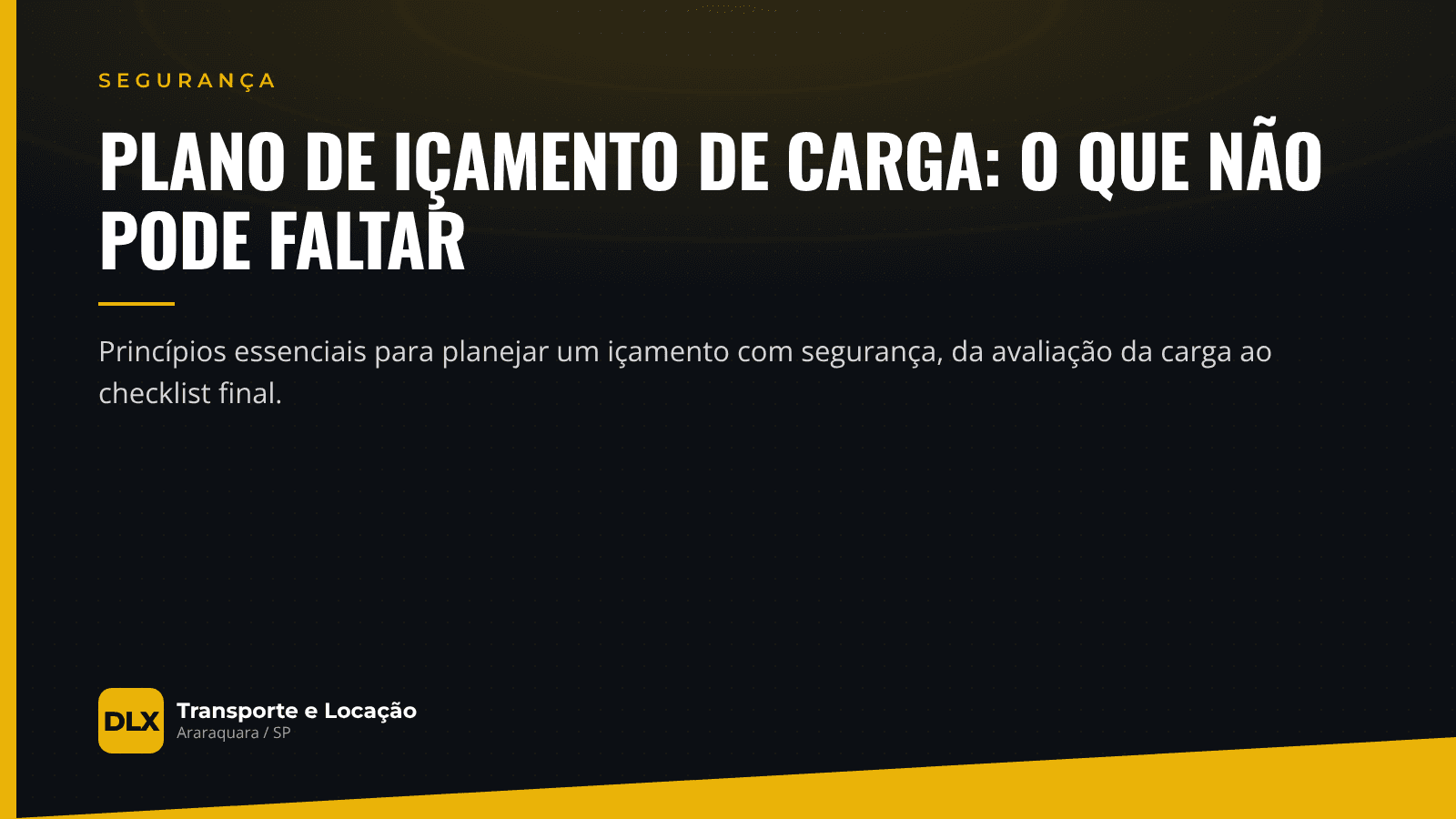 Plano de içamento de carga: o que não pode faltar